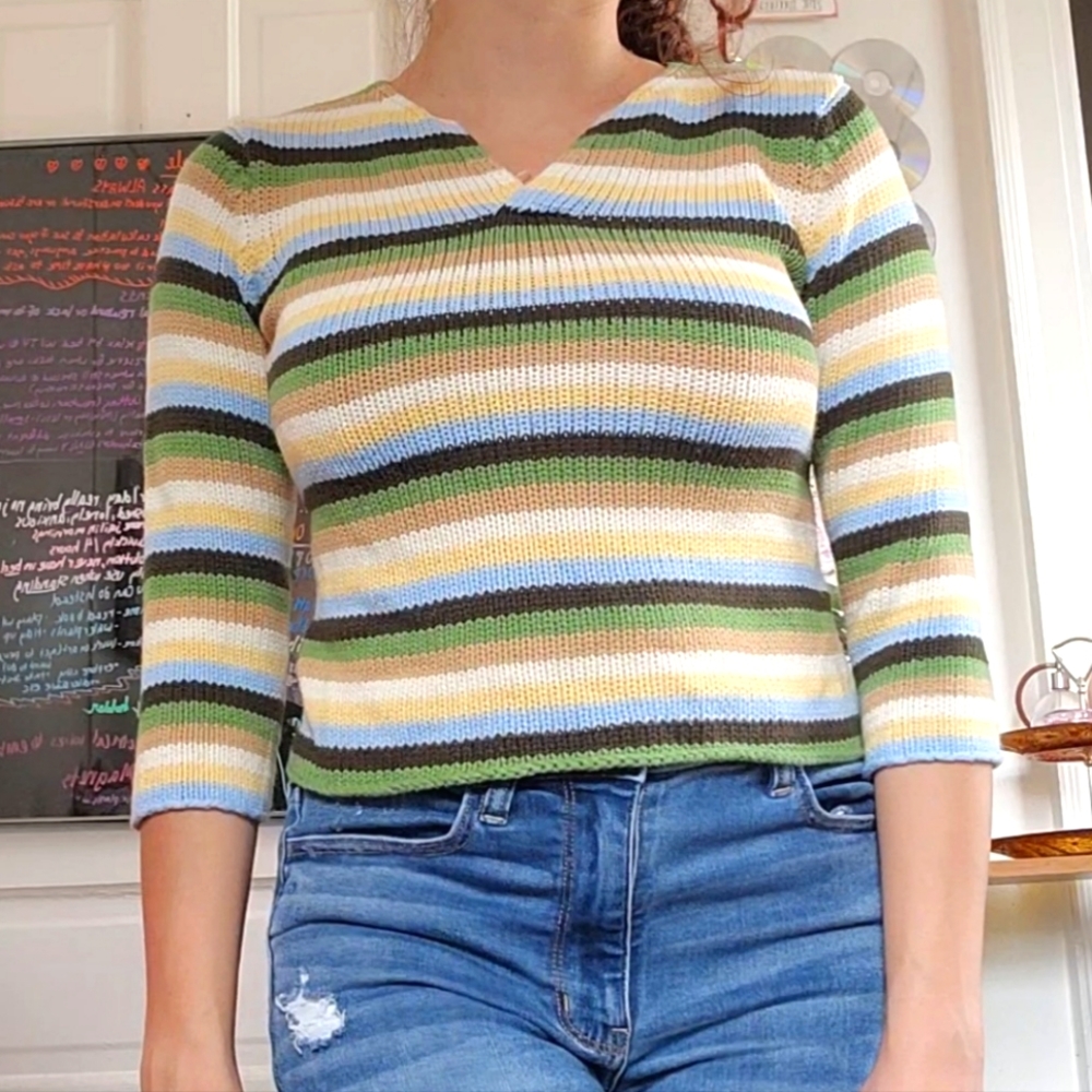 Striped knit sweater